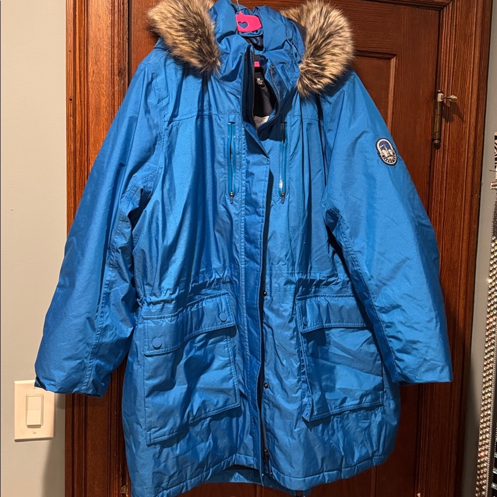 Lands End Squall Insulated Winter Parka Intense Teal Women’s 3X
